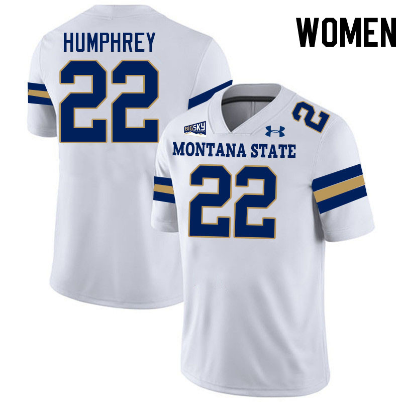 Women #22 Scottre Humphrey Montana State Bobcats Jerseys Football Stitched-White